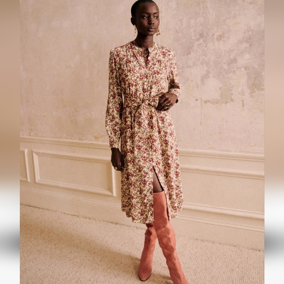 Sezane Alix Floral Midi Dress - Picture 2 of 6